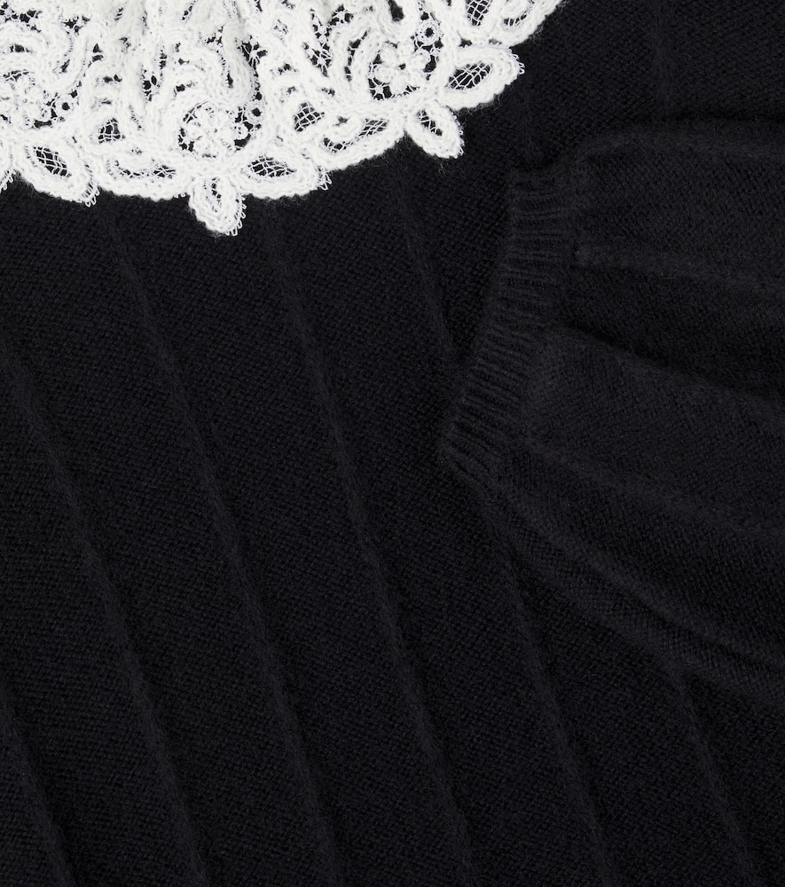Lace-trimmed sweater