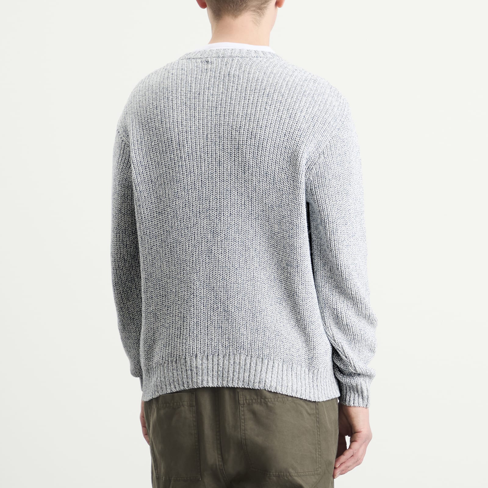 Men's Chain Crew Jumper Melange Light Blue