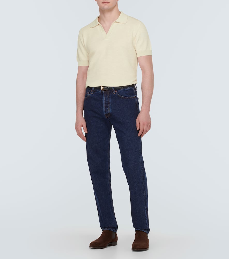 Mid-rise straight jeans