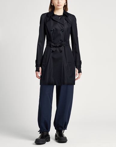 Woman Overcoat & Trench Coat Blue Size 6 Cotton, Elastane
