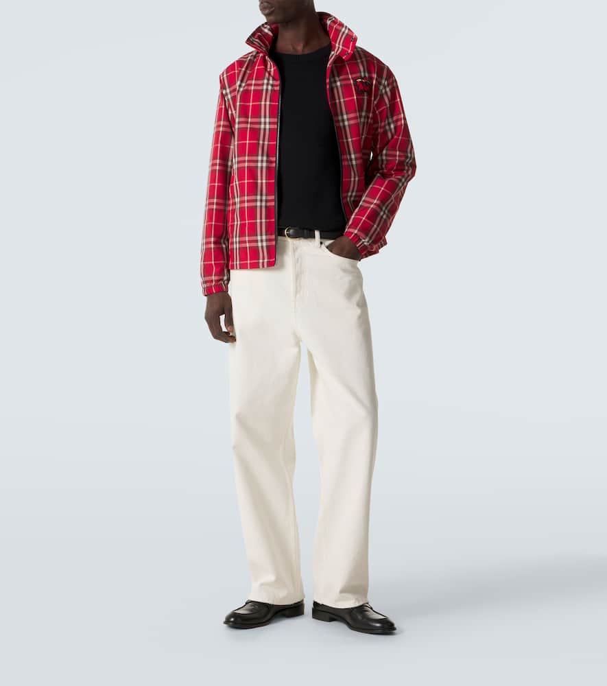 Check technical blouson jacket