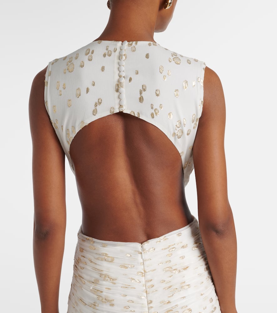 Luccia cutout silk jacquard gown