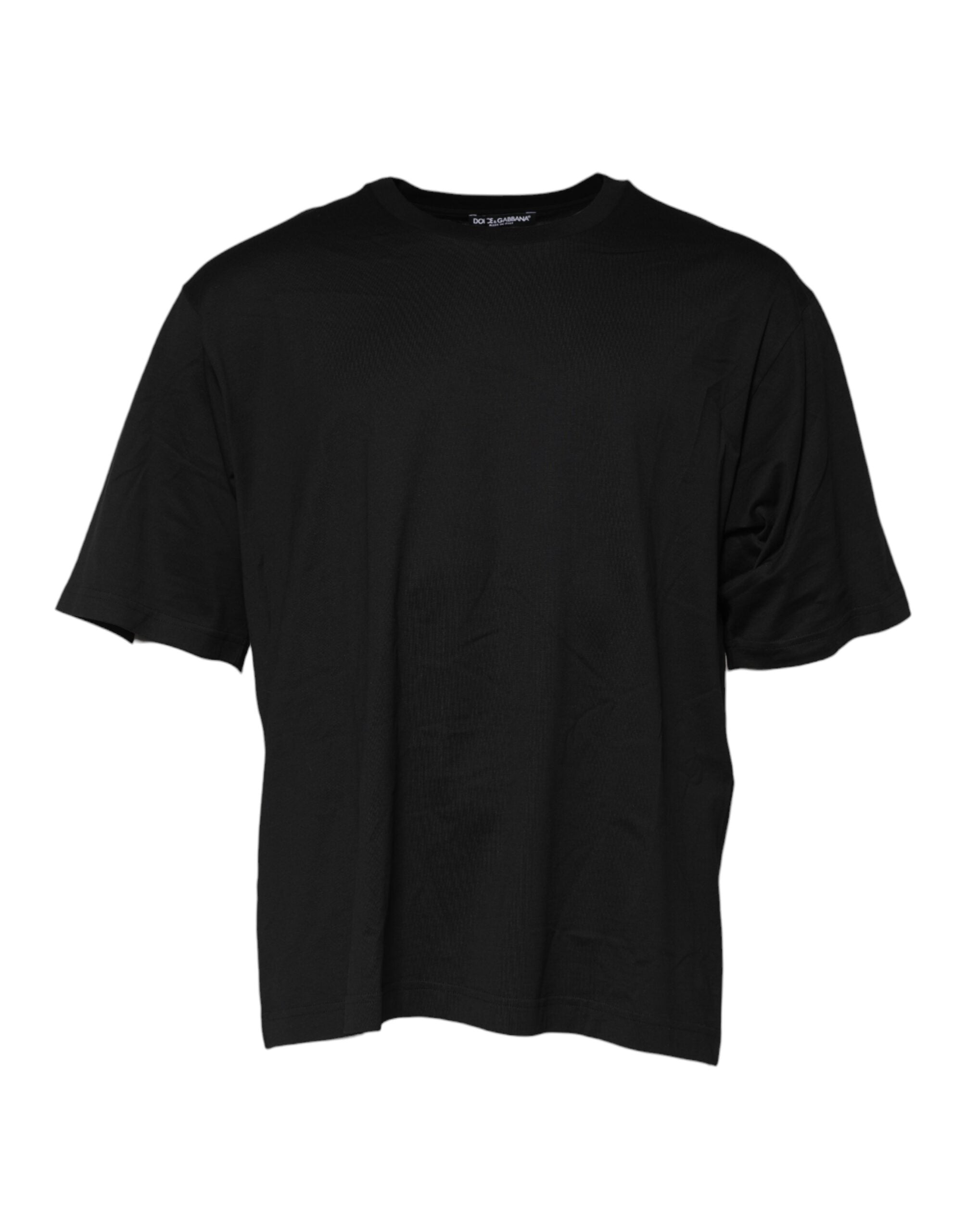 Cotton Crew Neck T-Shirt — Black