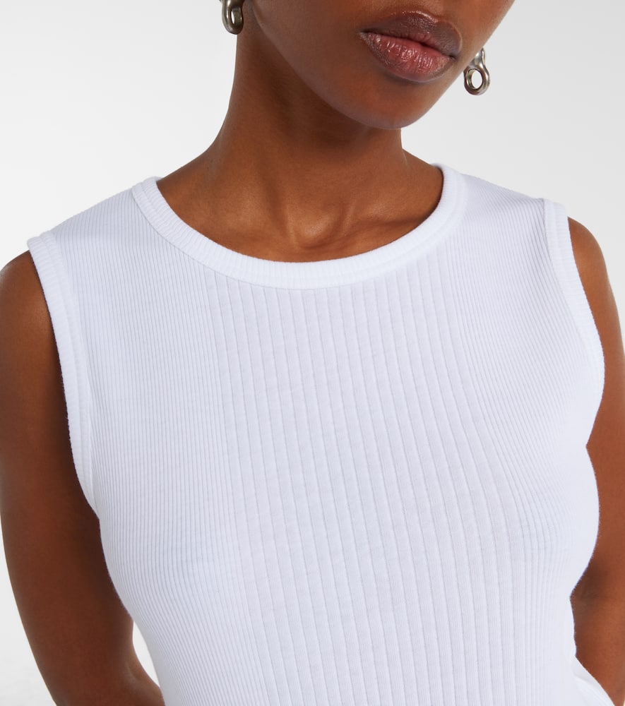 Ribbed-knit cotton jersey tank top
