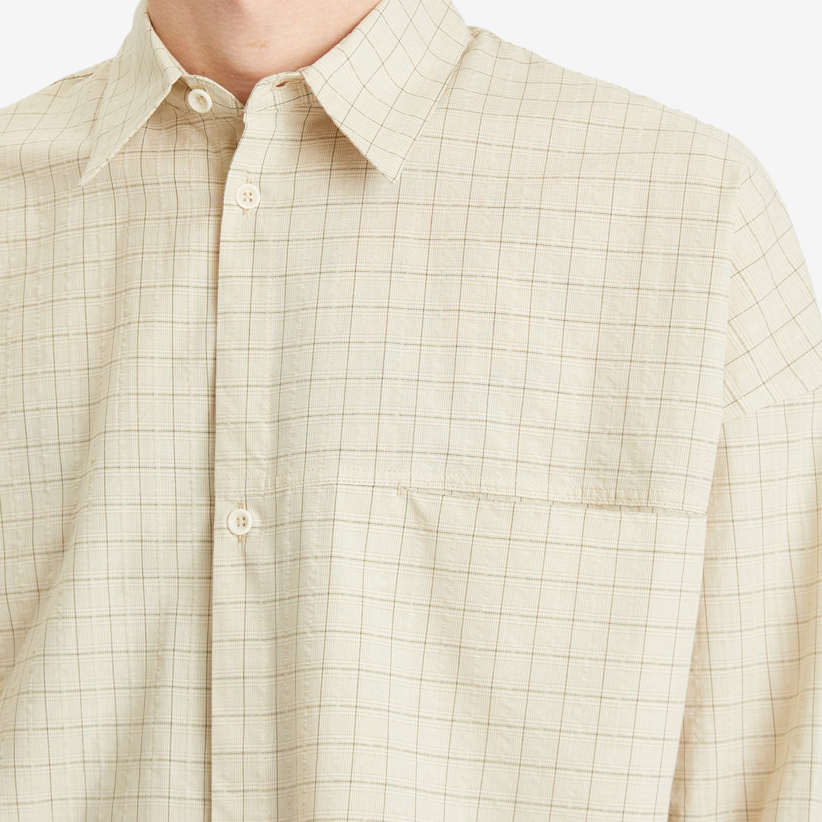 Men's Pocket Parka Jacket Shirt in Parchment Check