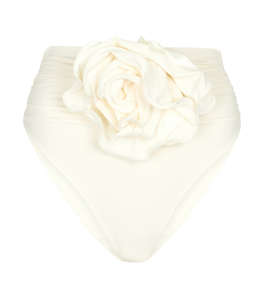 Appliquéd high-rise bikini bottoms