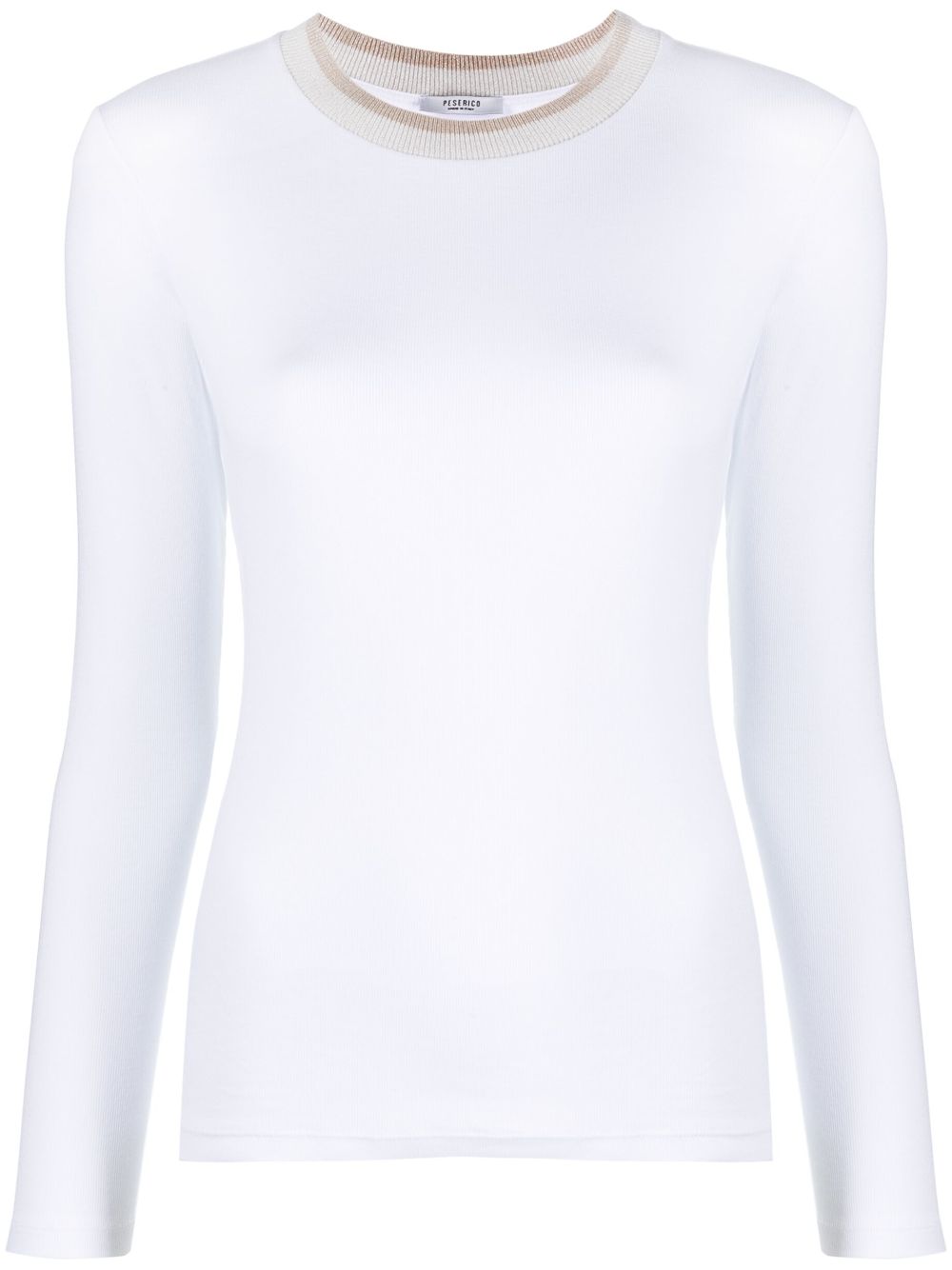 Round-neck long-sleeve jumper - White