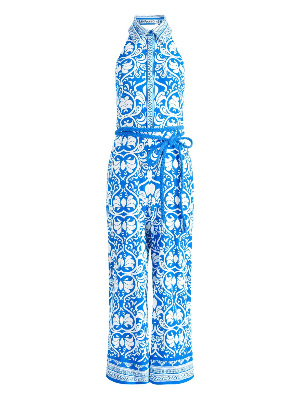 Floral-print halterneck jumpsuit - Blue