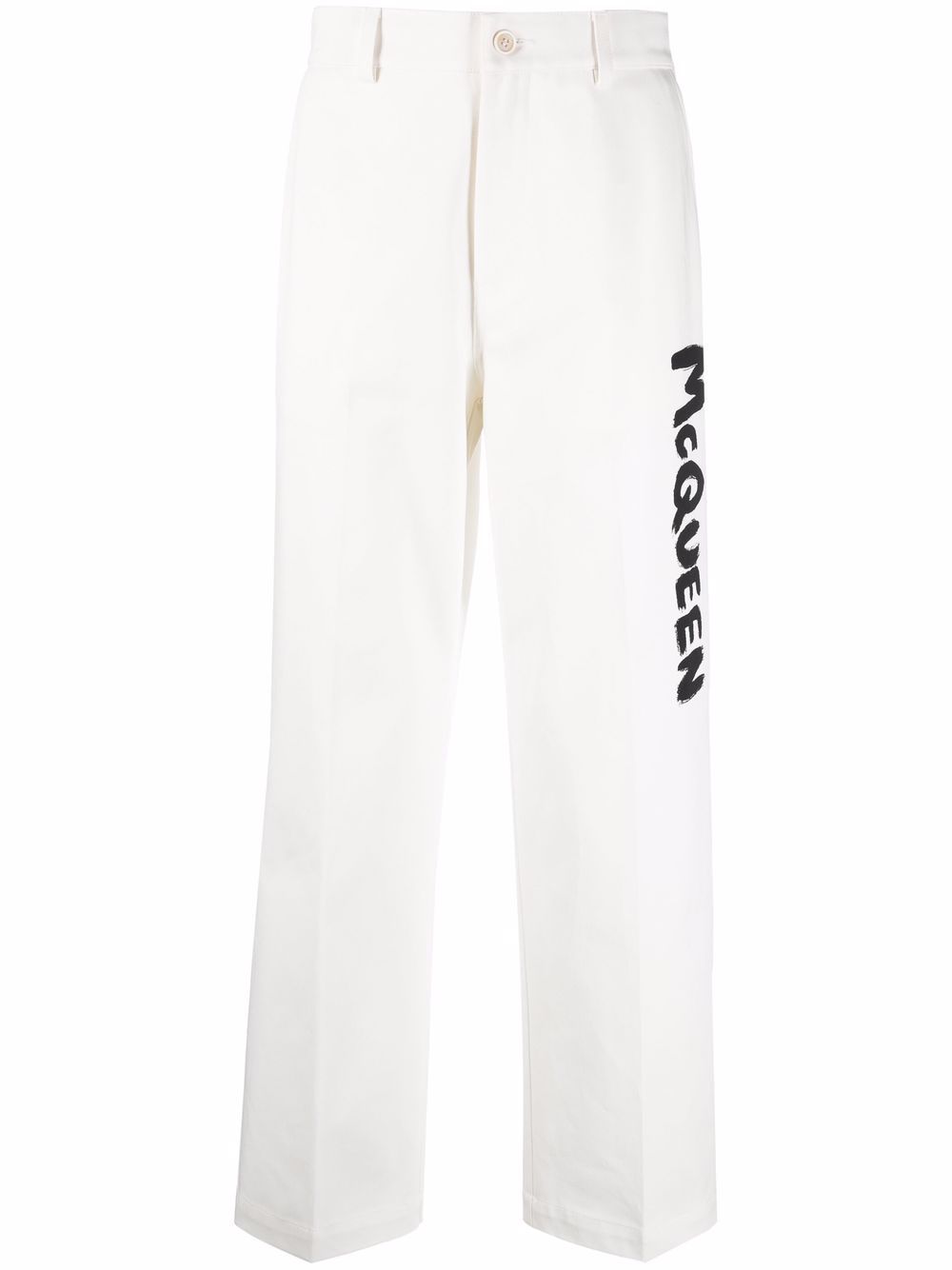 Logo straight leg trousers - White