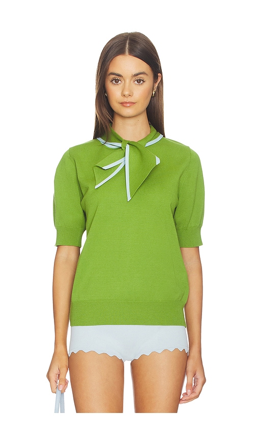 Essentiel Antwerp Jonda Contrast Colour Polo in Green. - M also in L
