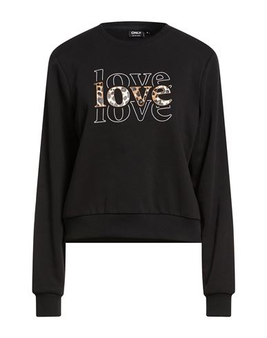 Woman Sweatshirt Black Size M Cotton, Polyester