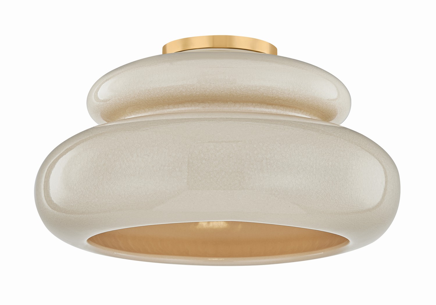 Aged Brass Semi Flush Mount from the Pia Collection