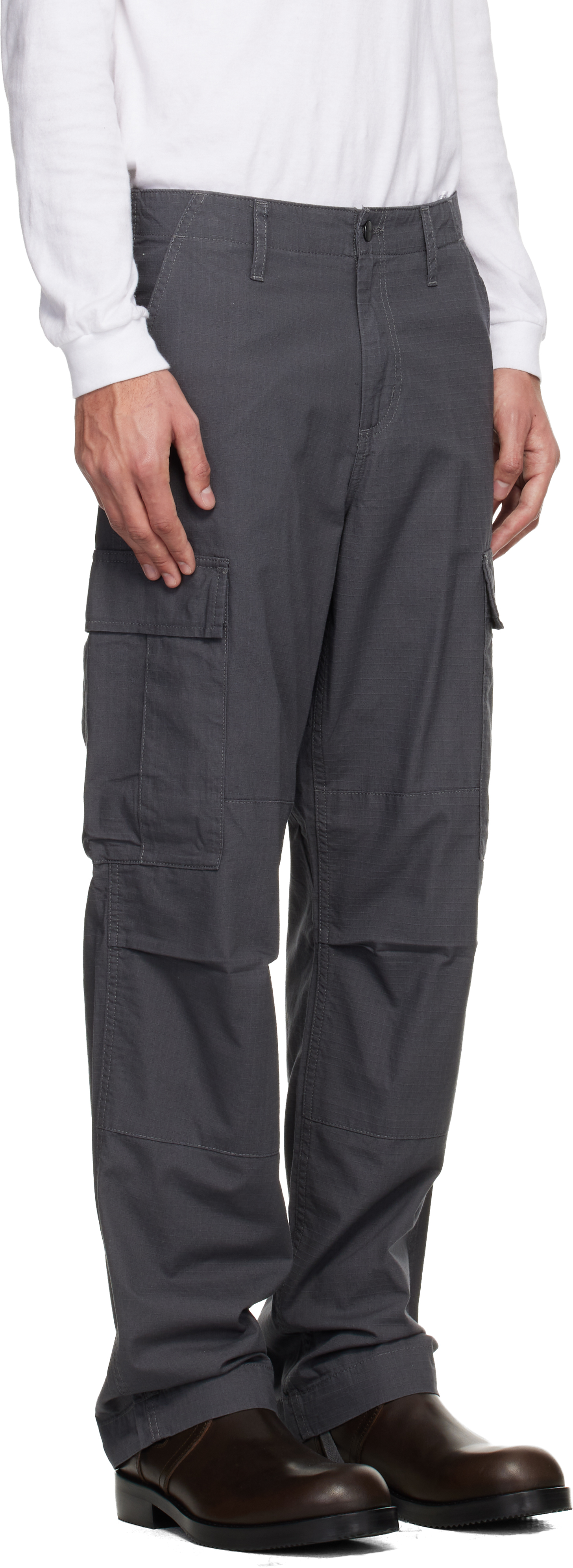 Gray Regular Cargo Pants