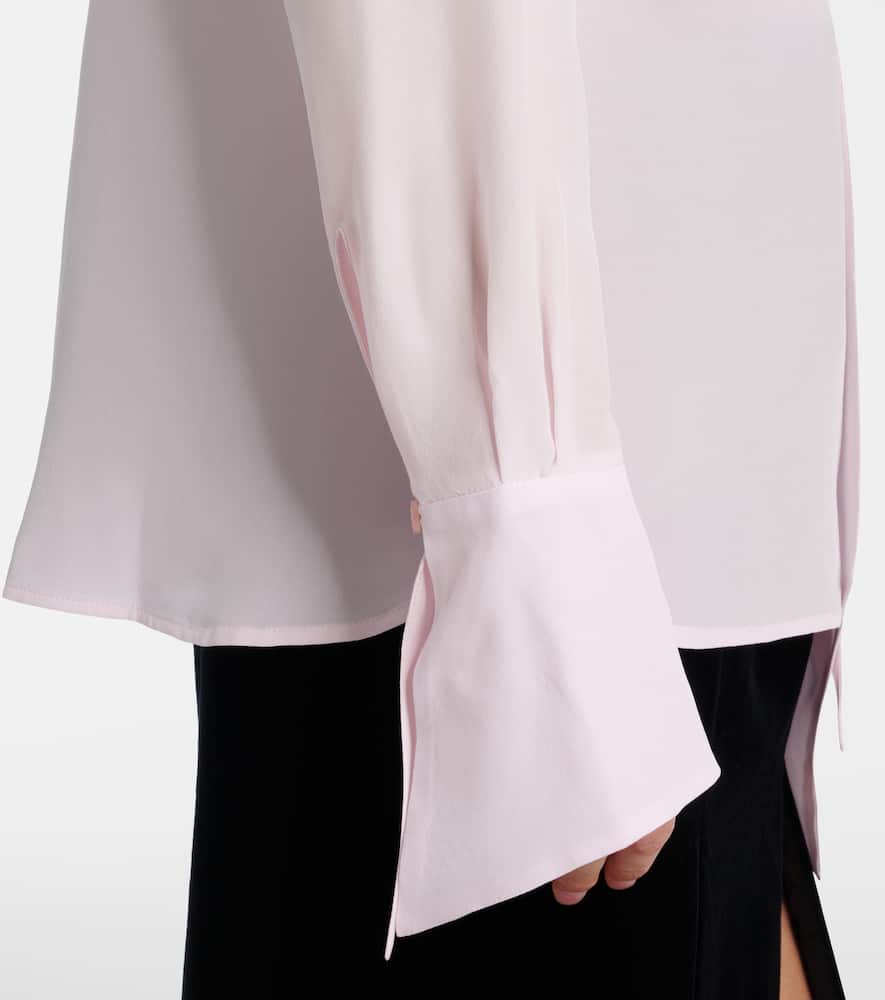 Lavalliere silk crêpe de chine shirt