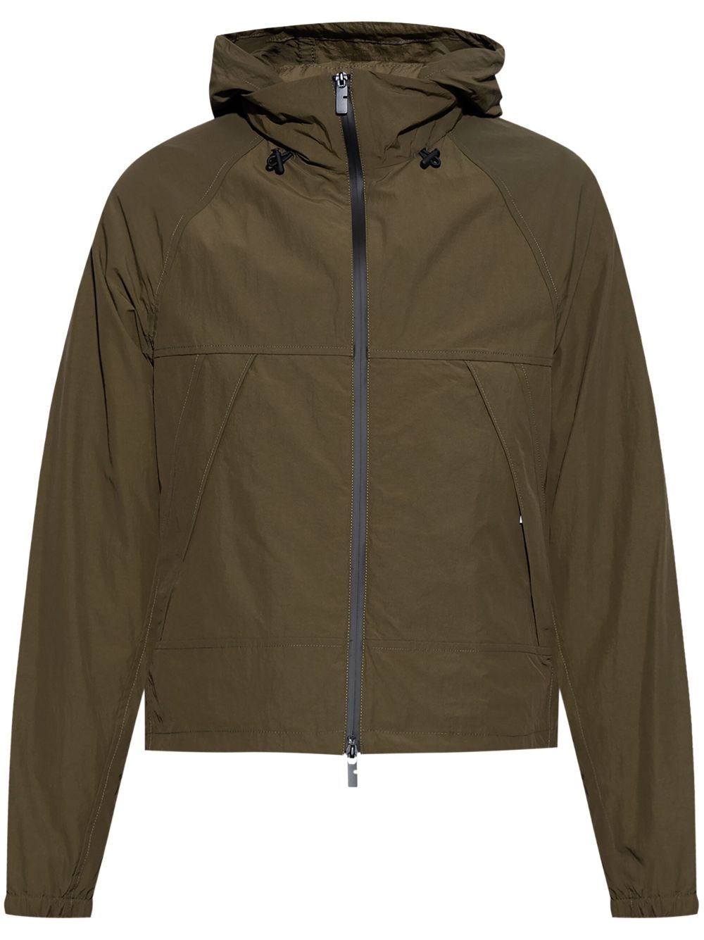 Logo-print zipped hooded jacket - Green