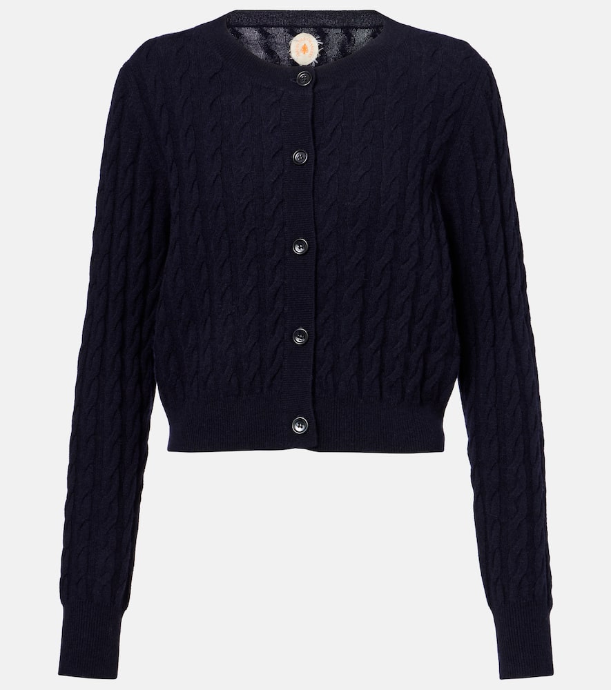 Cable-knit wool and cashmere cardigan