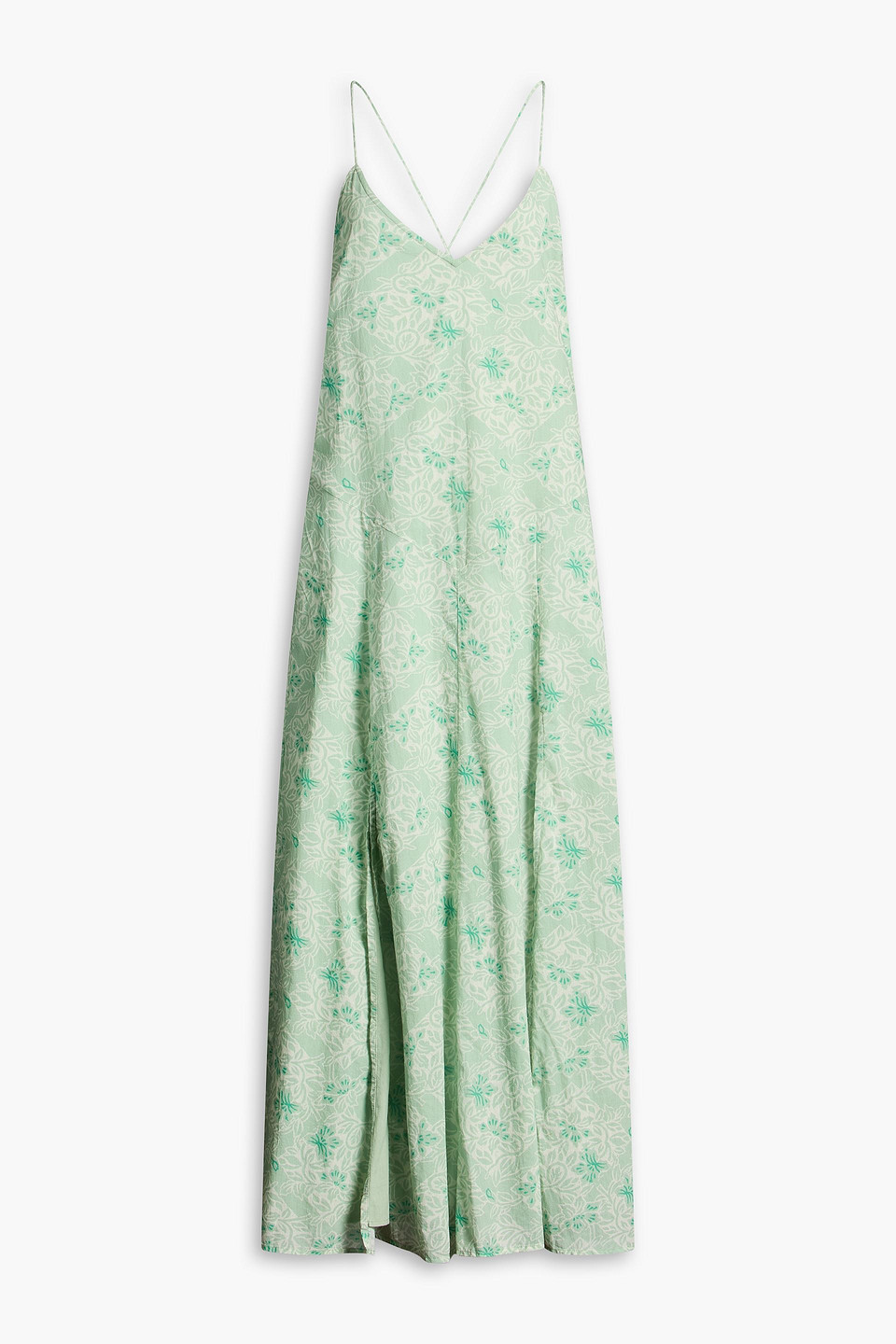 Veronica printed cotton-voile maxi dress - Green - 0