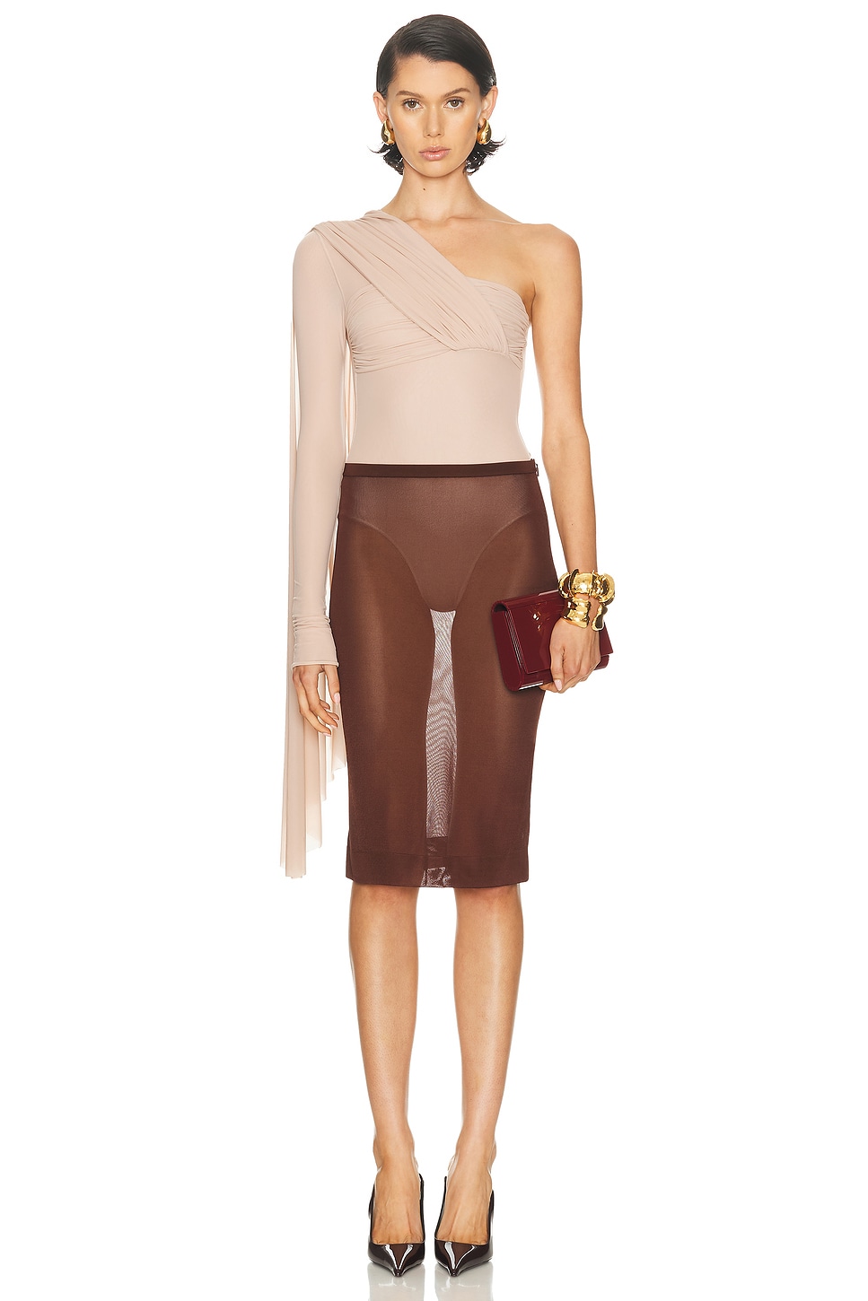 Maygel Coronel Vionnet One Piece Top in Blush