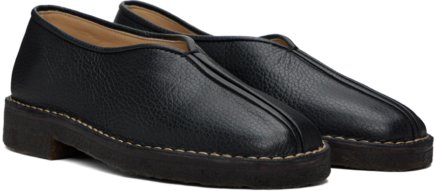 LEMAIRE Black Piped Slippers