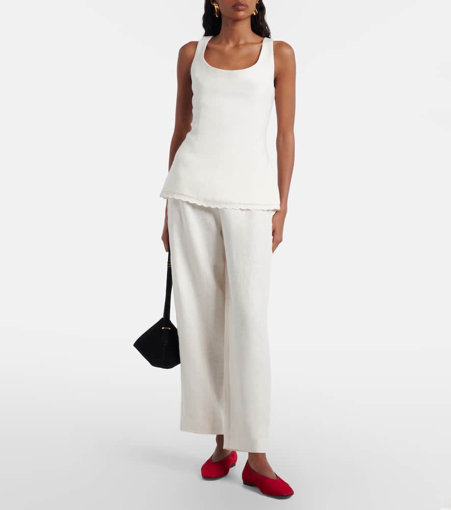 Effi scalloped linen tank top