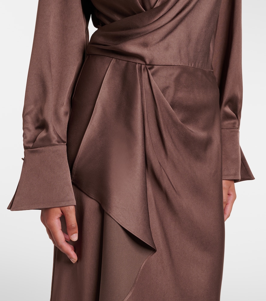 Talita draped satin wrap dress