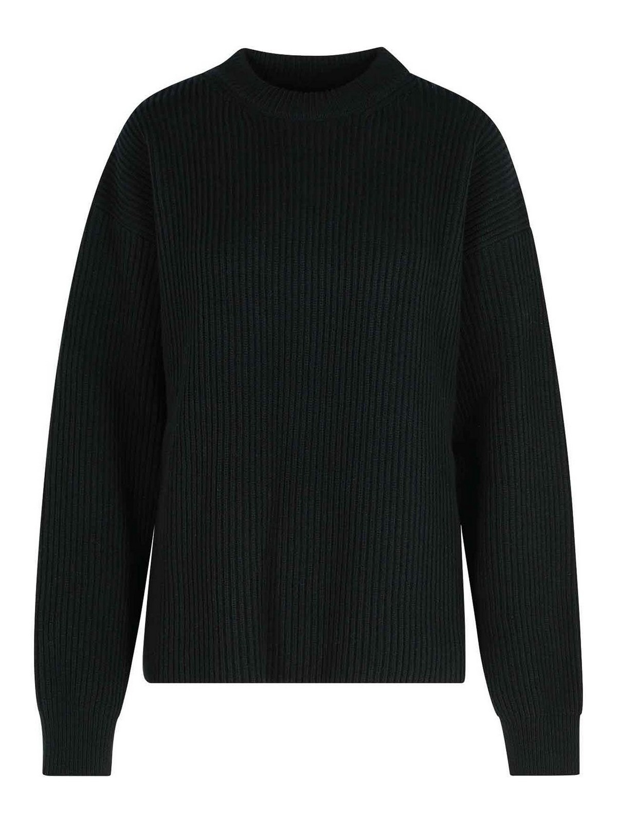 Black Wool Crew Neck Sweater