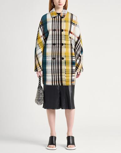 Woman Coat White Size 4 Wool, Cotton, Viscose