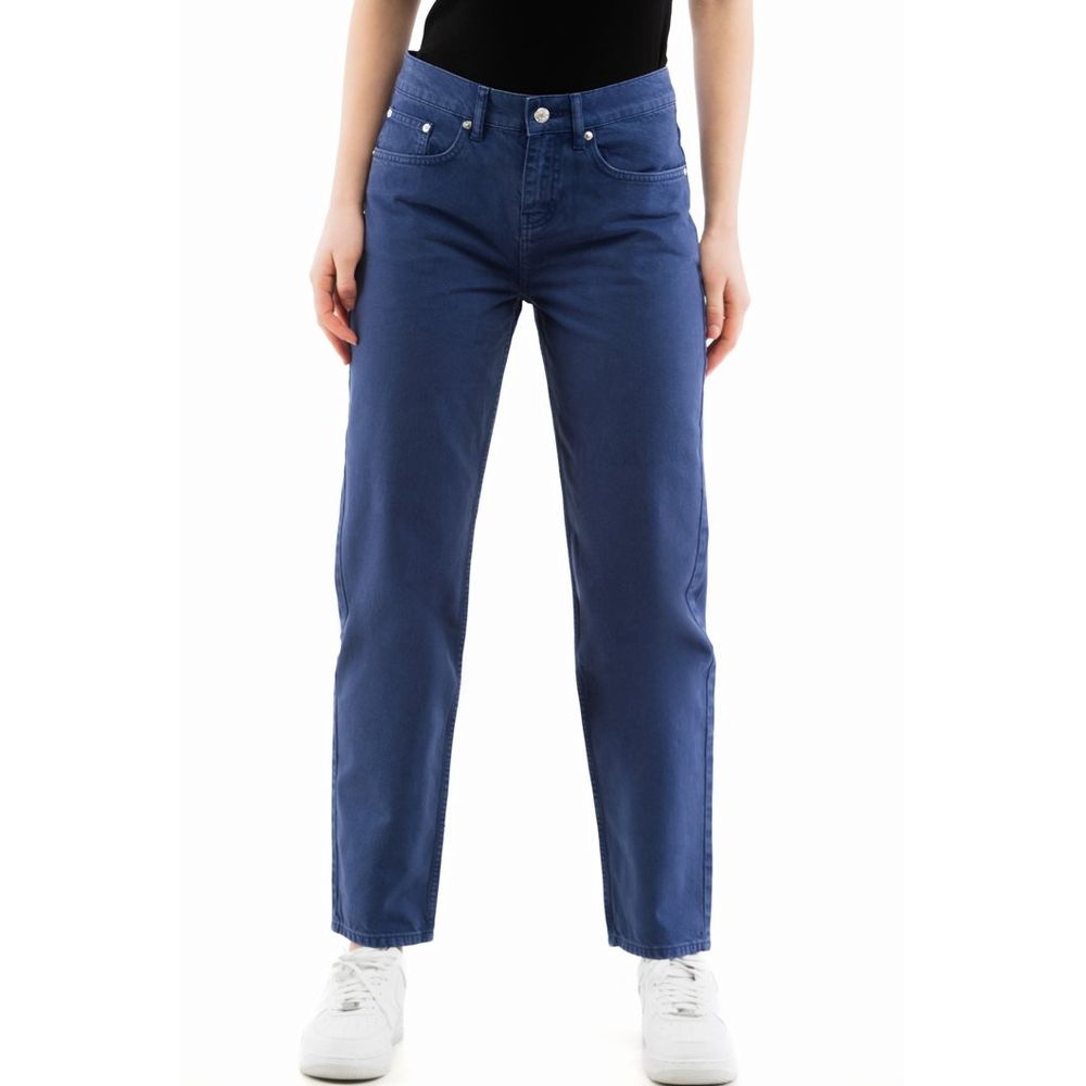 Cotton Straight-Leg Jeans — Blue