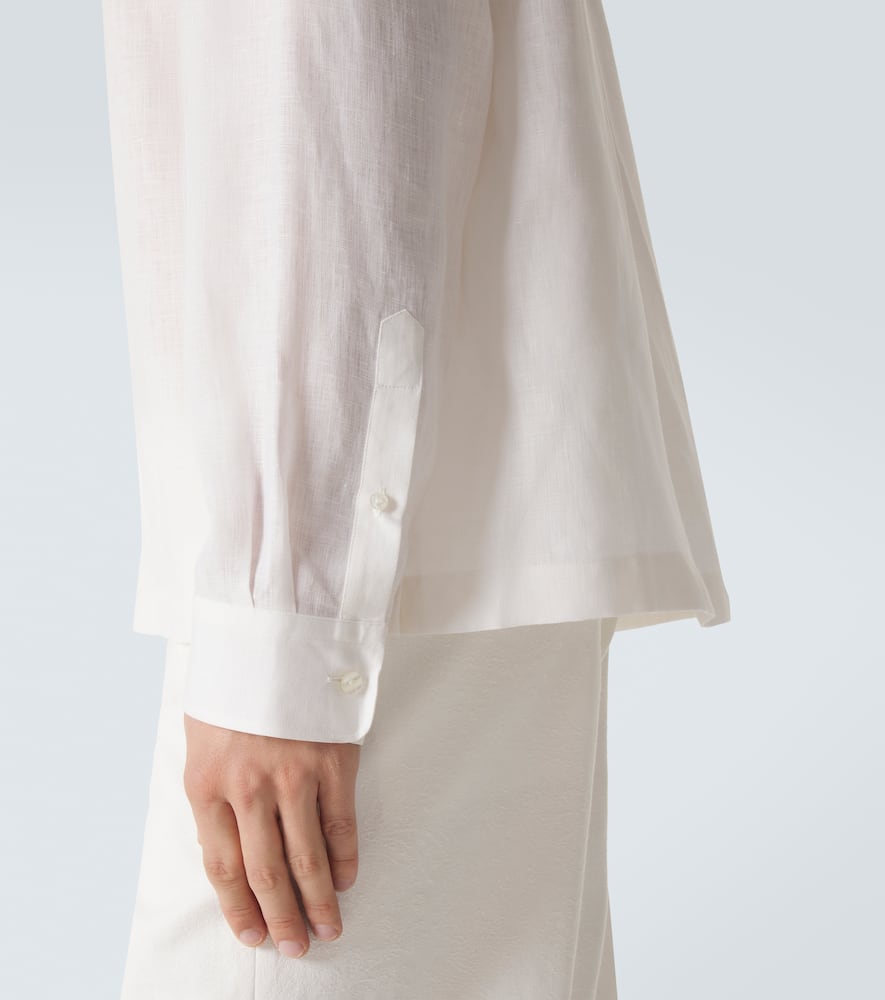 Paisley embroidered linen shirt