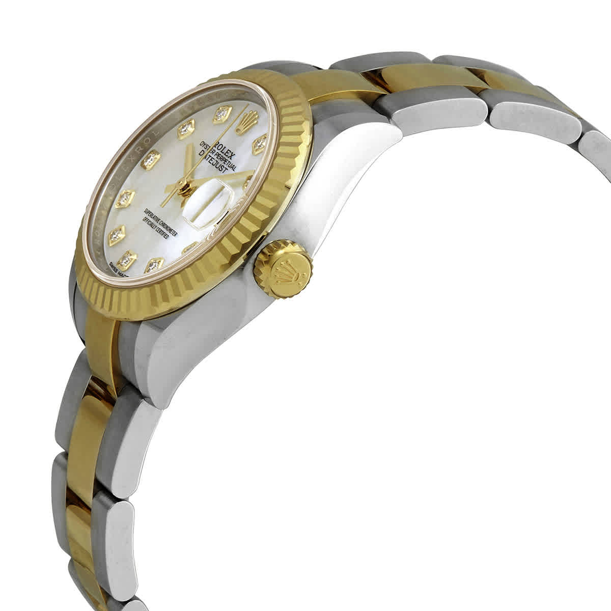 Lady Datejust Mother of Pearl Diamond Steel and 18K Yellow Gold Oyster Watch 279173MDO