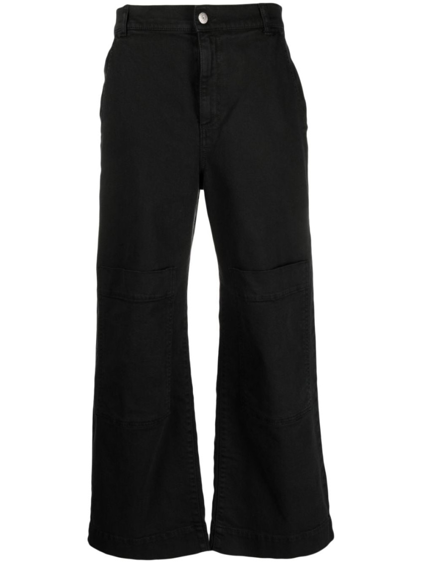 Black Low-rise Wide-leg Jeans