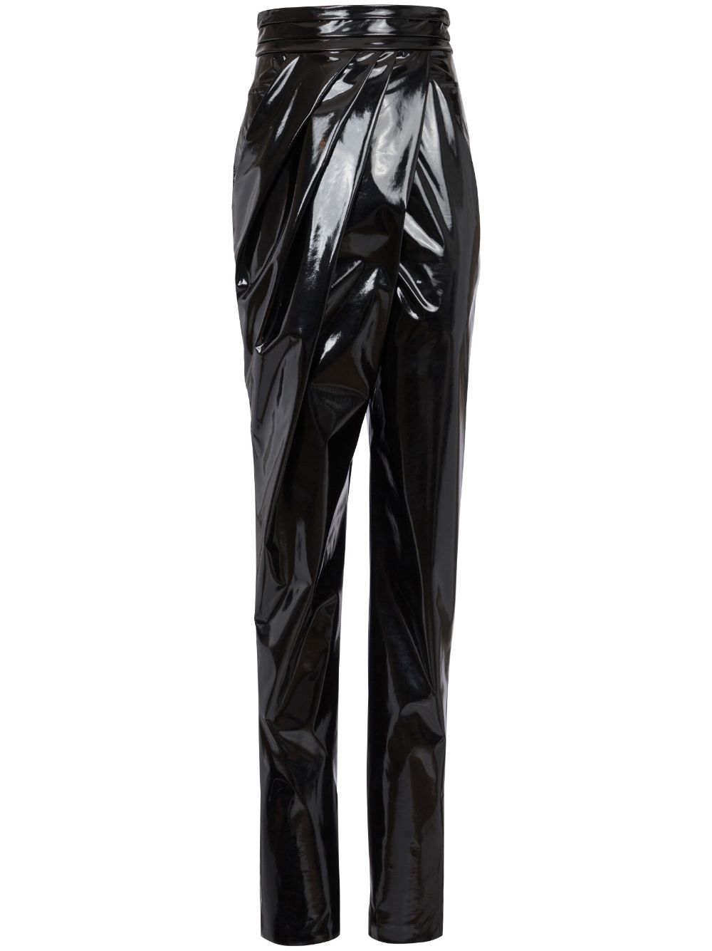 Asymmetric draped trousers - Black