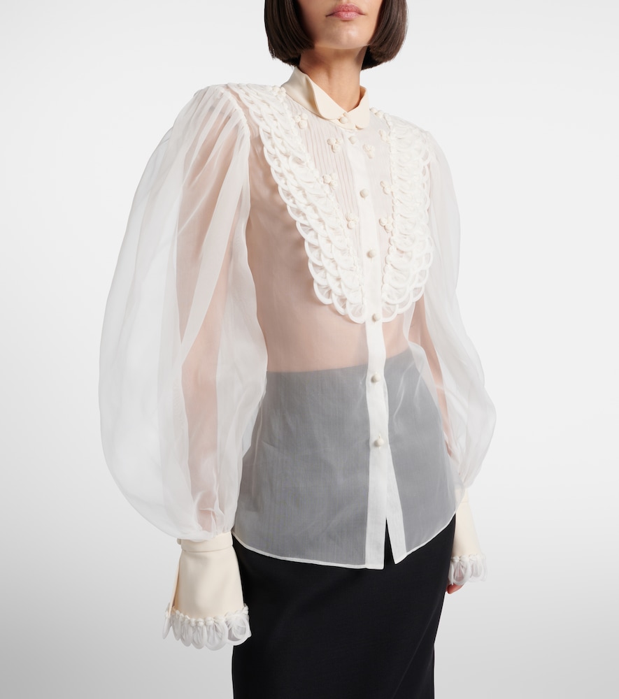 Sheer silk organza blouse