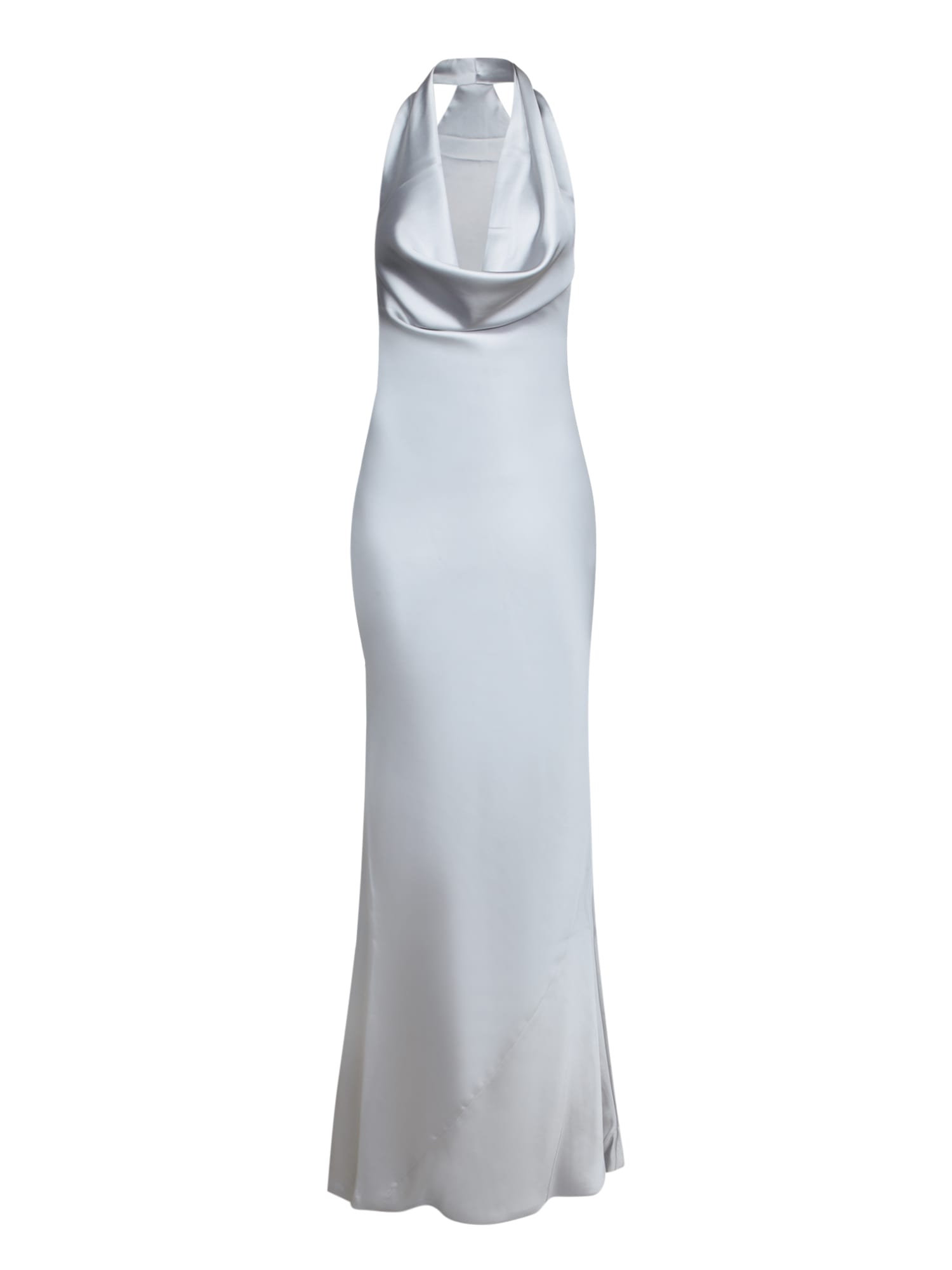 Halterneck crepe maxi dress - Silver