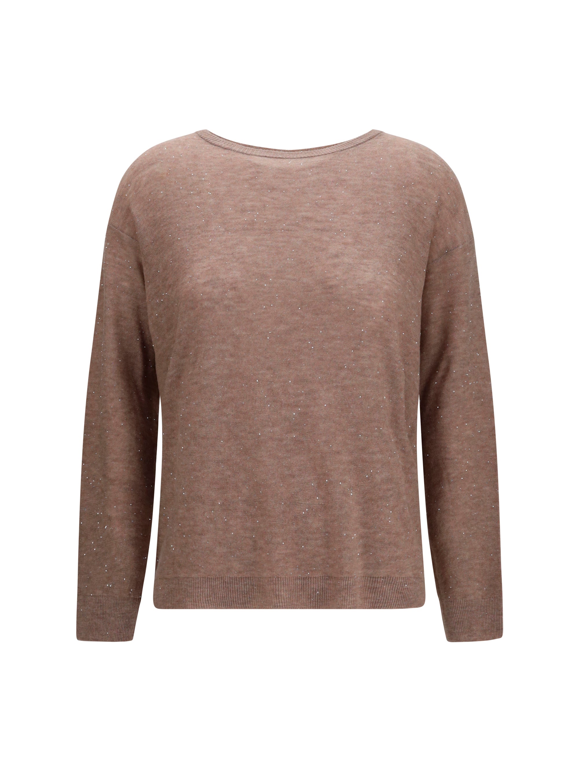 Sequin-Embellished Merino Wool Sweater — Bronze