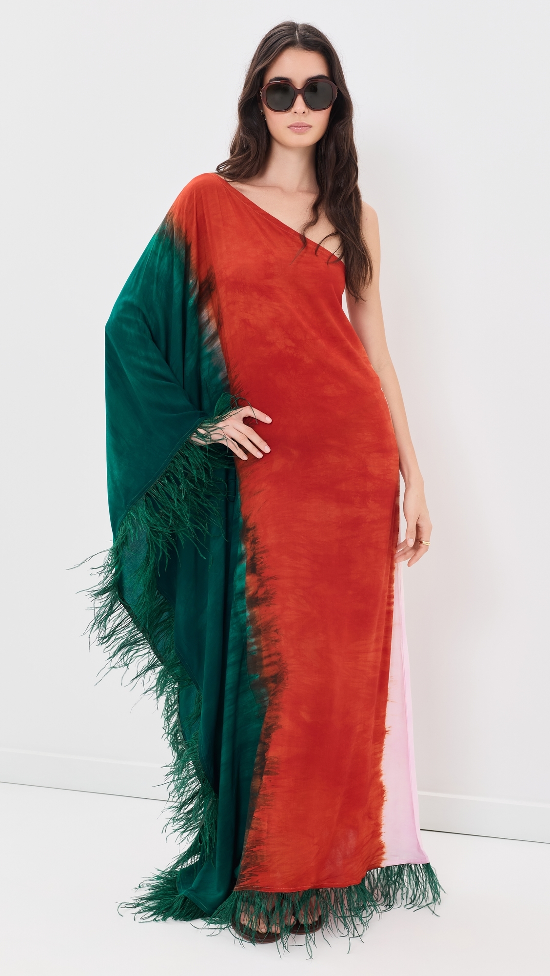 Agboya Dress Green/Red/Pink