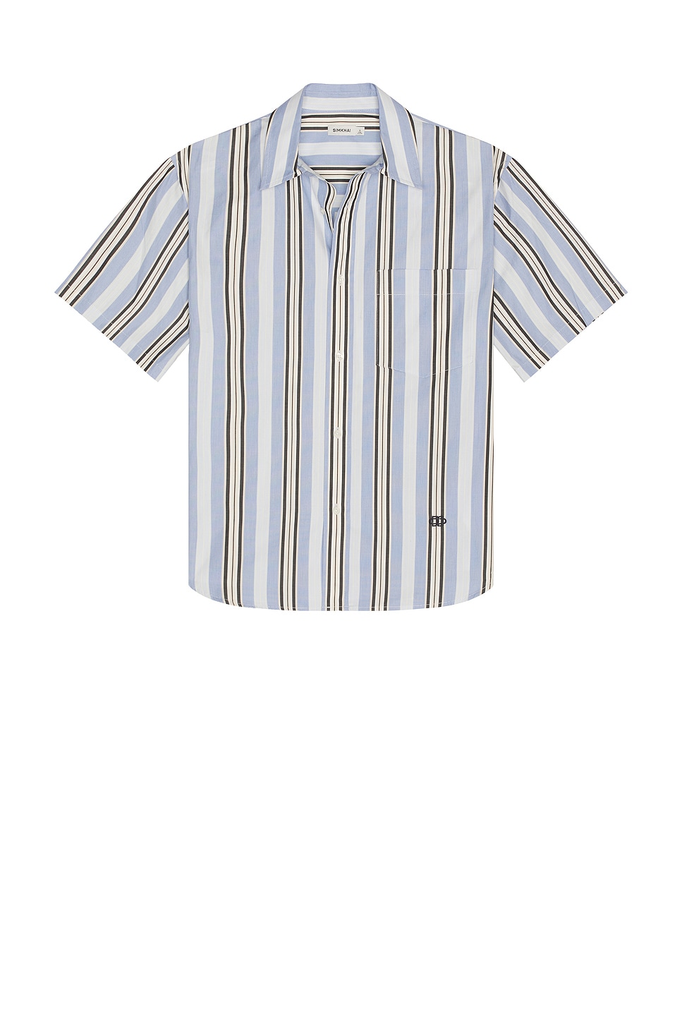 SIMKHAI Deacon Oversized Shirt in Blue Multi Stripe.  XL/1X also in L