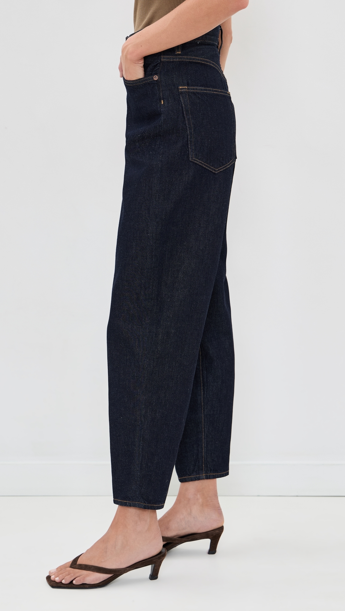 80s High Rise Vintage Taper Jeans Rinse