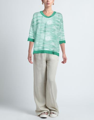 Woman Sweater Green Size 8 Linen, Polyester