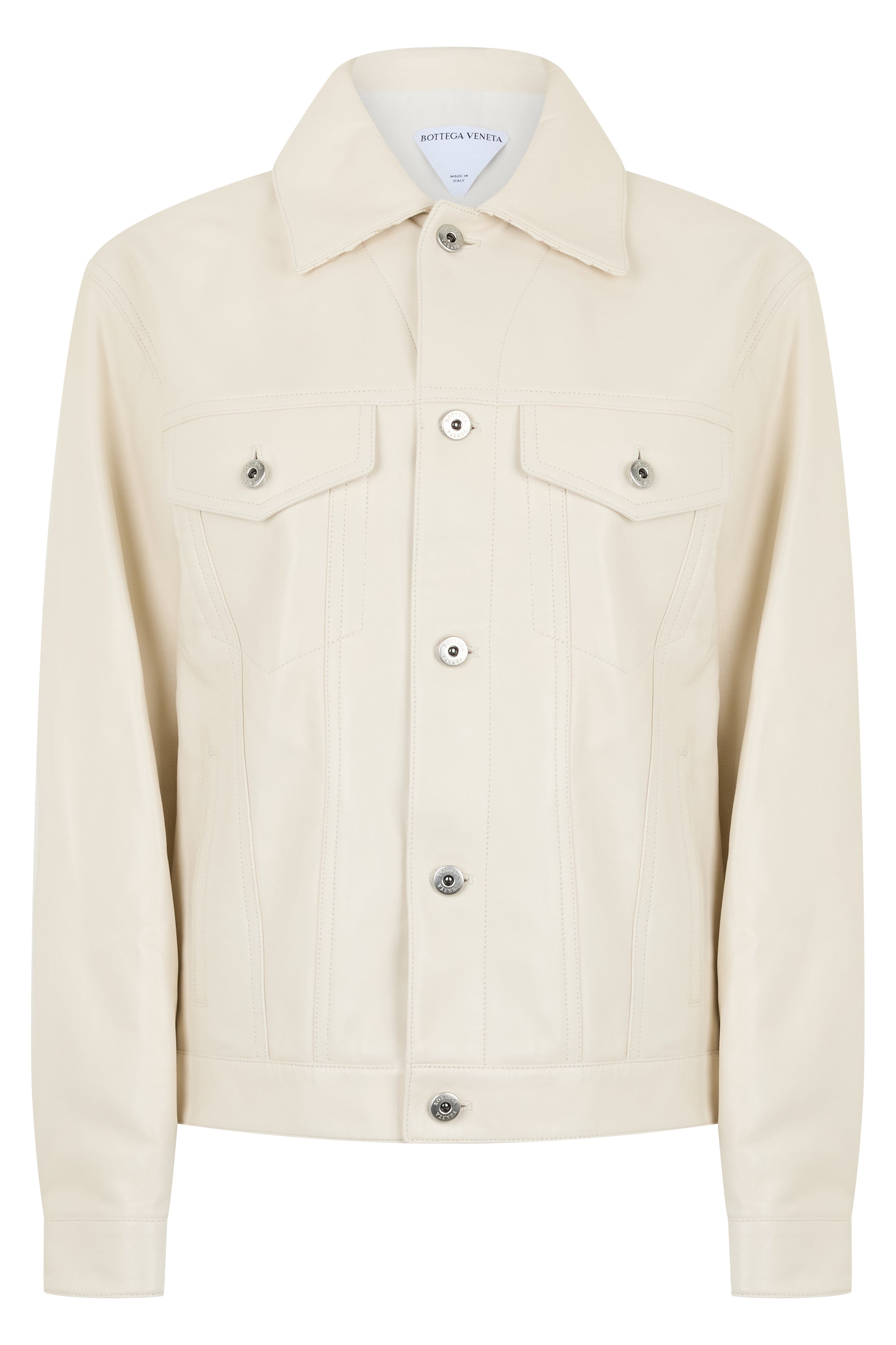 Classic Leather Jacket with Button Closure