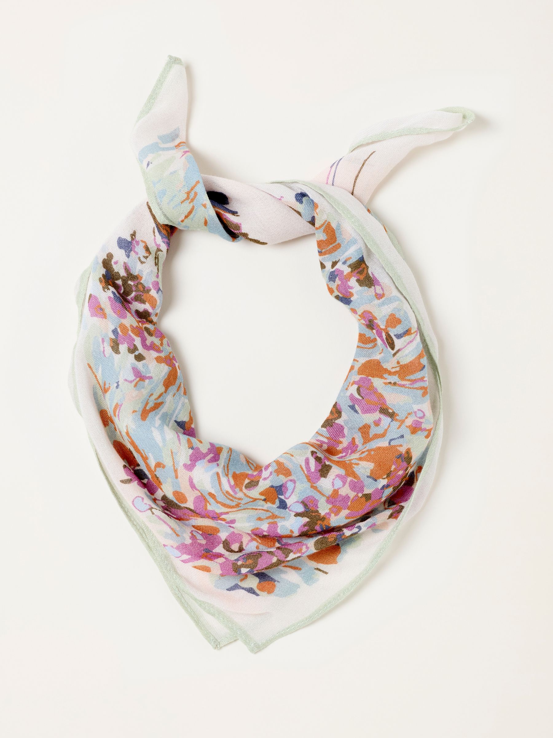 FatFace Ivory Landscape Printed Square Scarf
