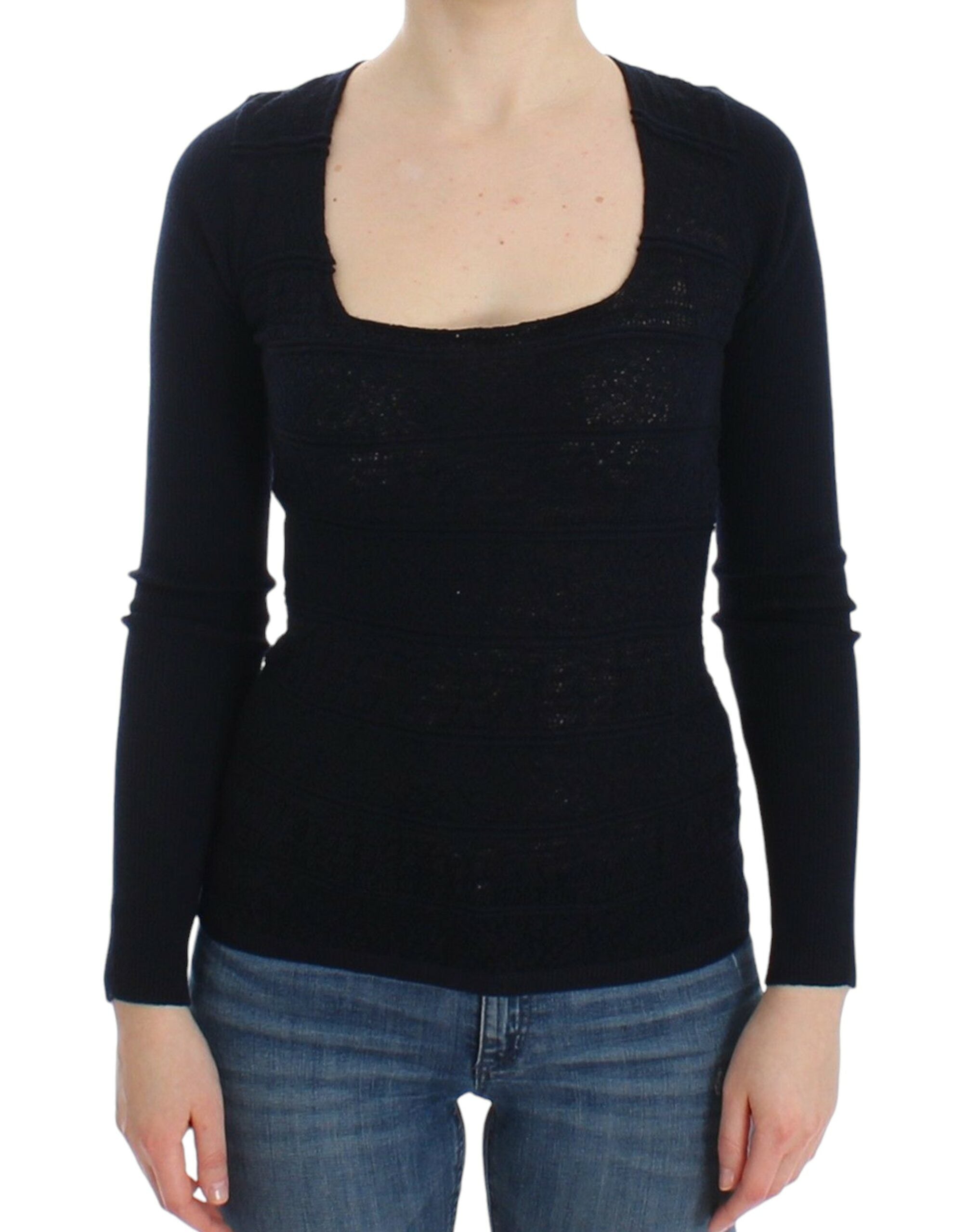 Wool Blend Longsleeve Sweater — Blue