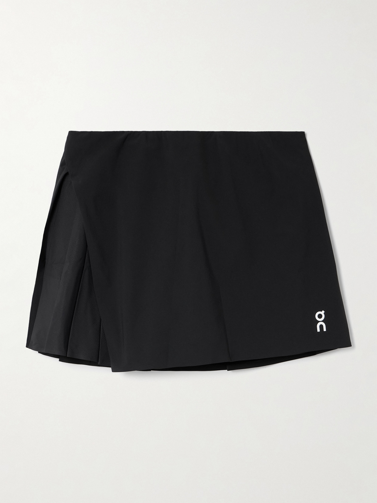 Court Asymmetric Pleated Recycled Tennis Skirt - Black
