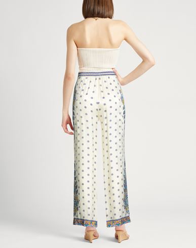 Woman Pants Cream Size 6 Viscose, Silk