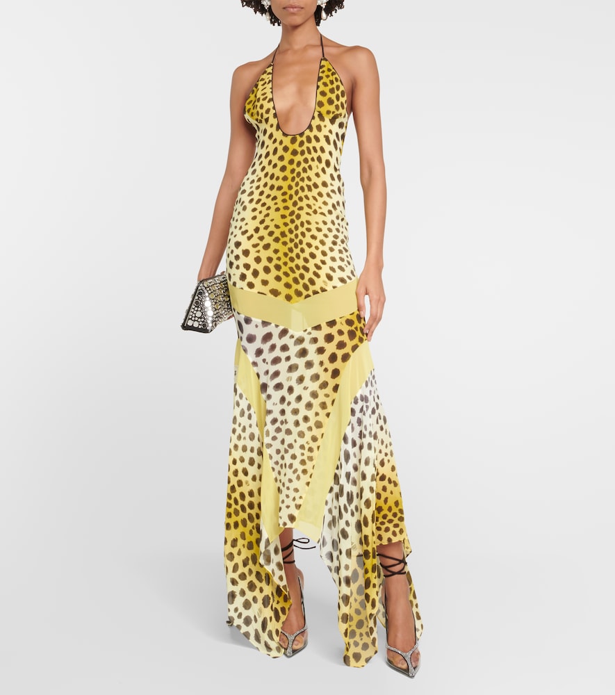Saskia printed halter neck maxi dress