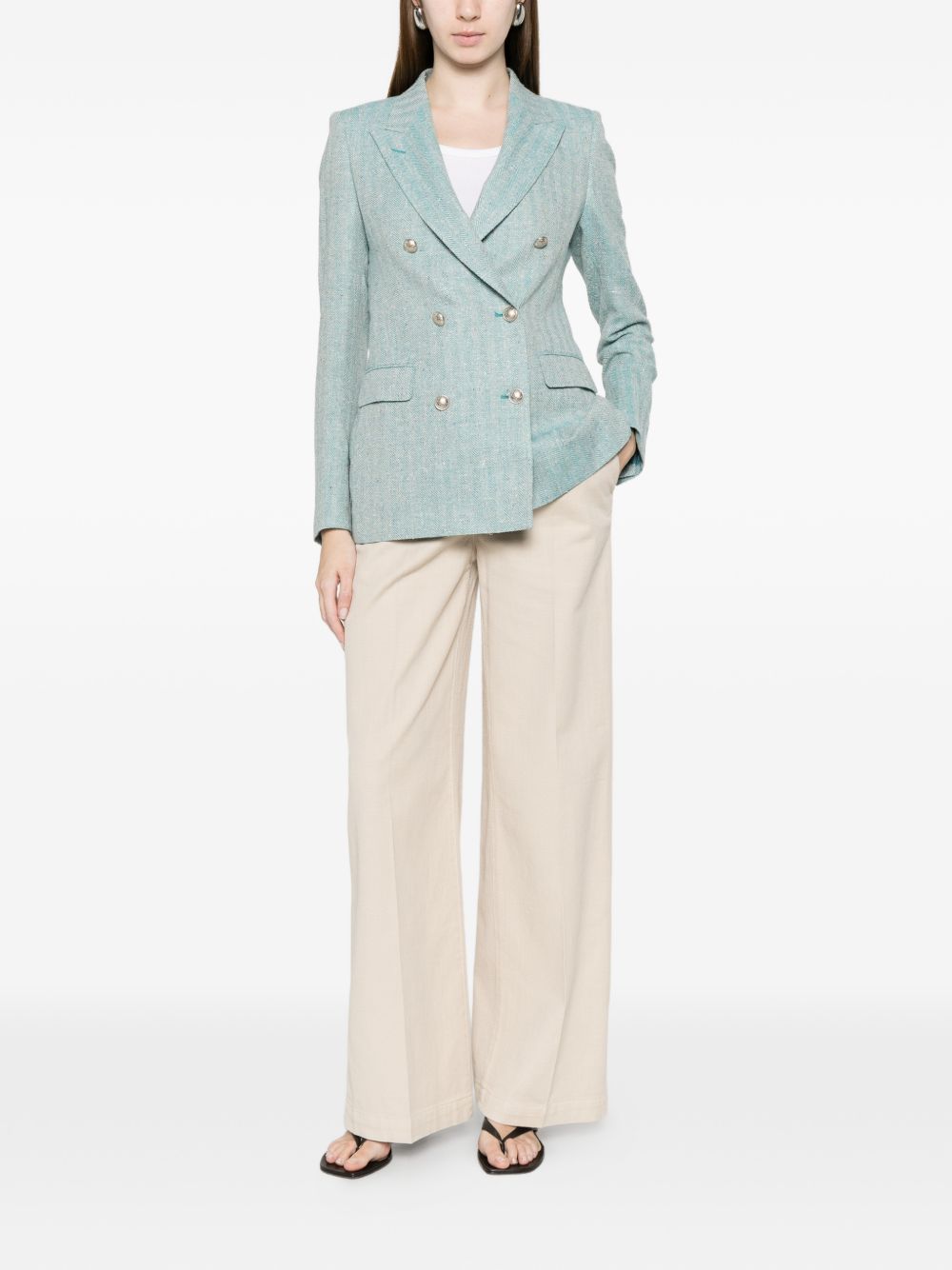 Via Masini 80 Cotton Wide Leg Trouser