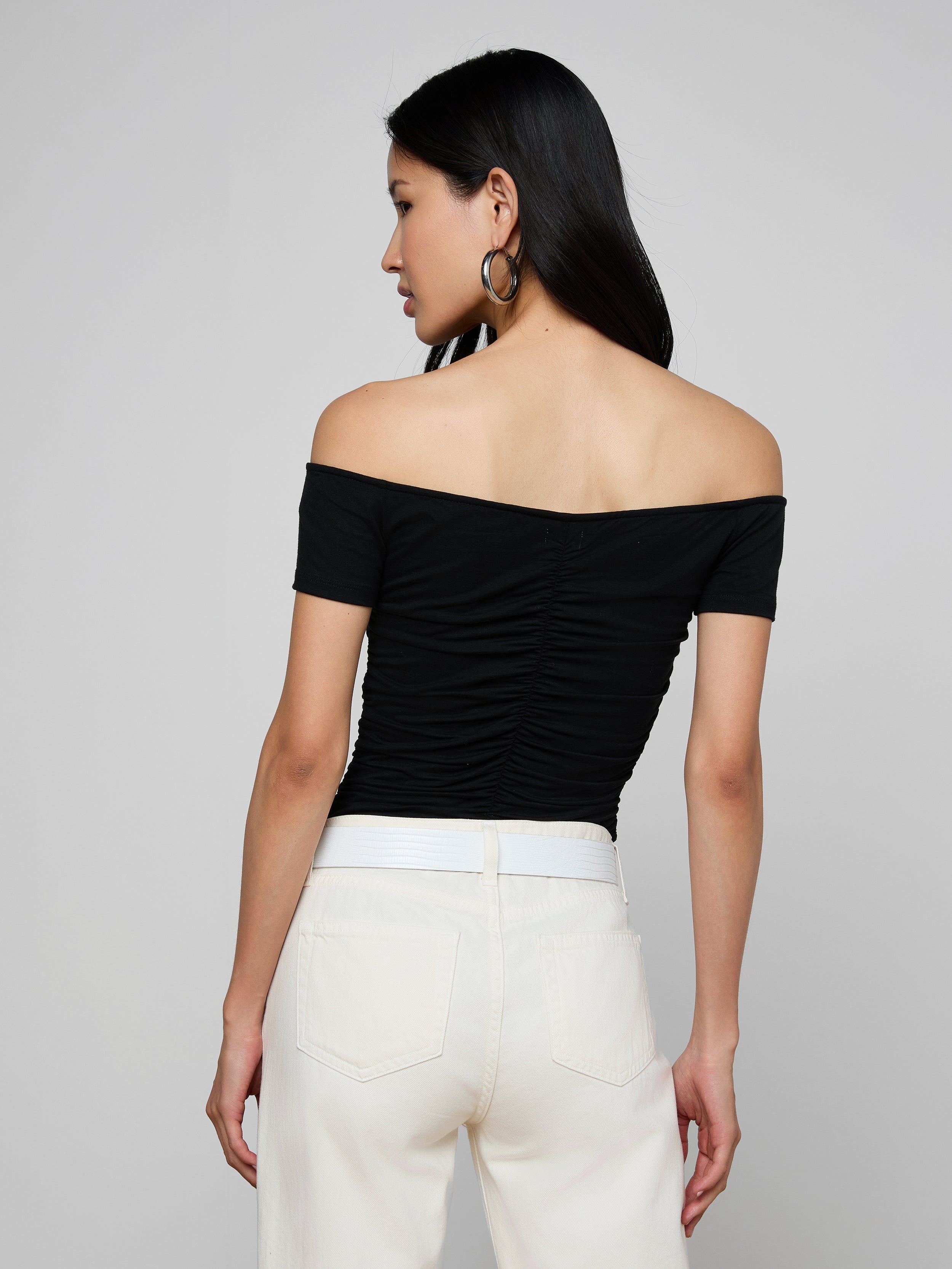 Baliegh Ruched Bodysuit In Black