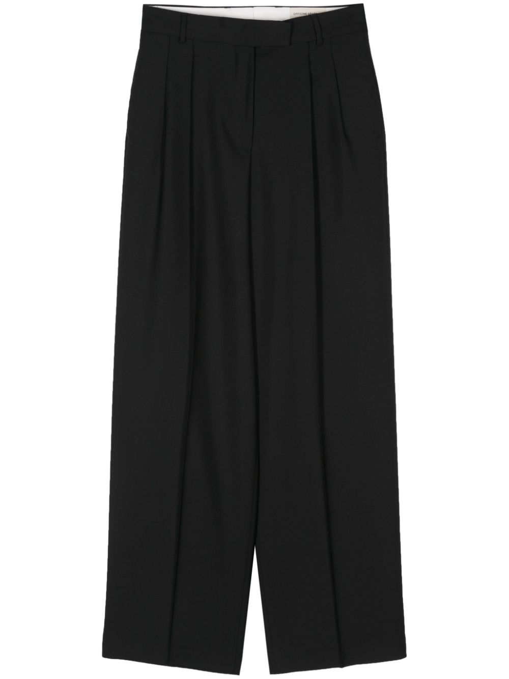 Pleated tapered trousers - Black