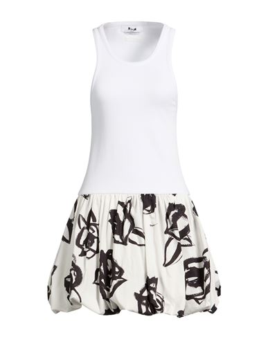 Woman Mini dress White Size S Cotton, Elastane