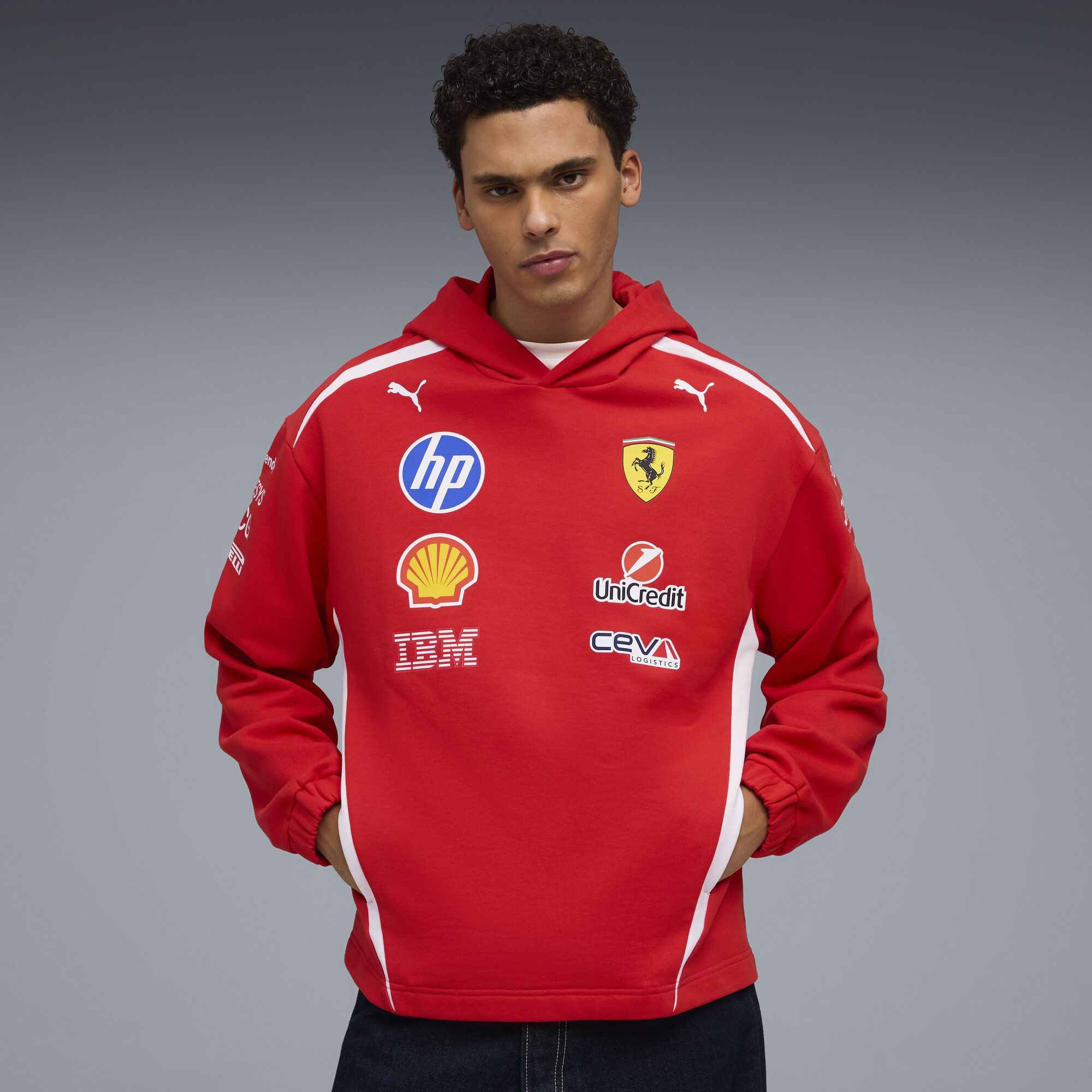 PUMA Scuderia Ferrari Men's Replica Driver's Hoodie in Red